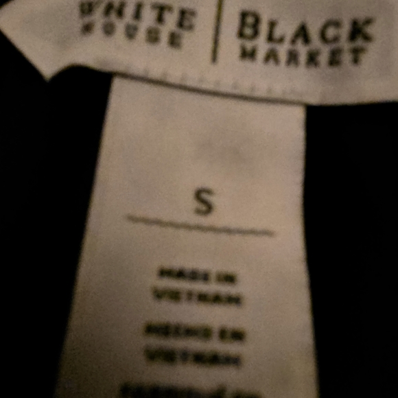 White House Black Market Black Floral Print 3/4 Sleeve Scoop Neck Top Size S - Picture 3 of 3